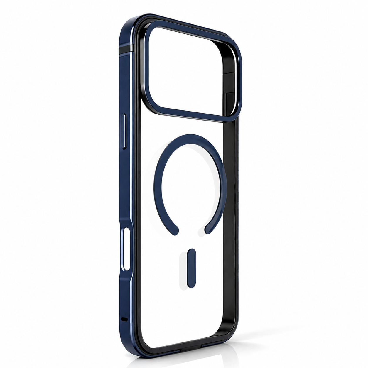 Premium iPhone Case MagSafe Compatible Magnetic Aluminum Frame Clear Back Cover Shockproof Protective Camera Lens Guard Slim Full Coverage