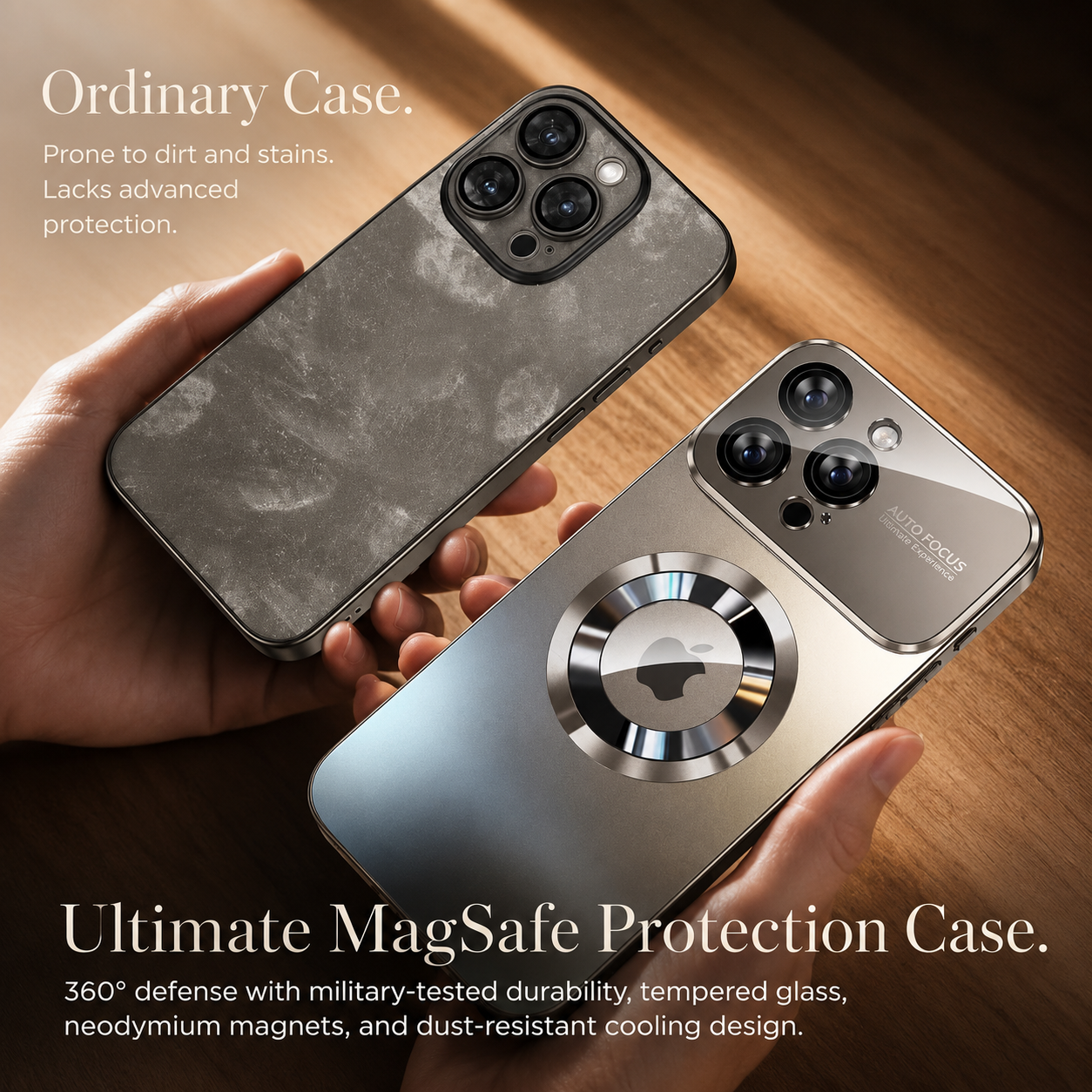 Premium iPhone Case MagSafe Compatible Magnetic Electroplated Glass Cover Shockproof Protective Camera Lens Protection Slim Reflective Hard Back