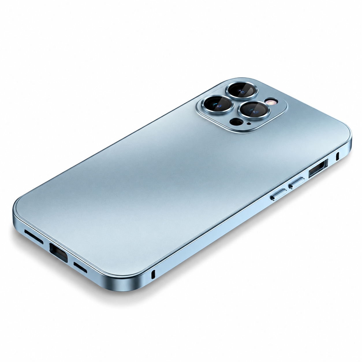 Premium iPhone Case Aluminum Metal Frame Protective Cover Shockproof Camera Lens Protection Wireless Charging Slim Lightweight PC Back Full Coverage