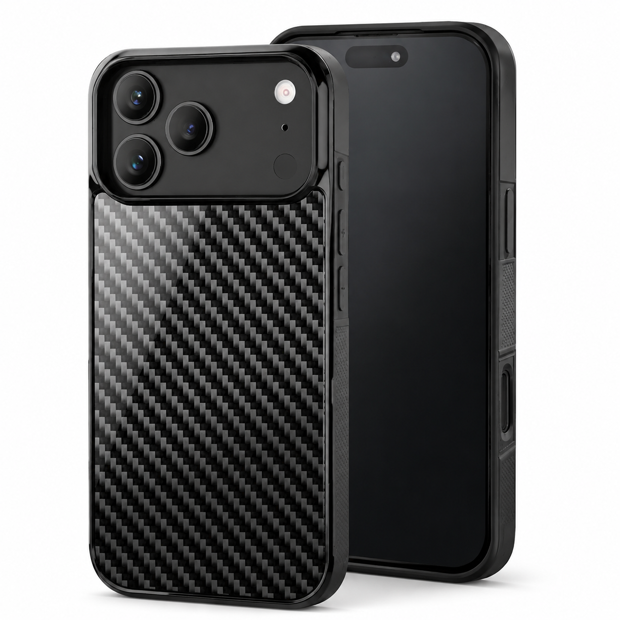 Premium iPhone Case MagSafe Compatible Forged Carbon Fiber TPU Hybrid Cover Shockproof Full Coverage Anti Scratch Non Slip Protective Design