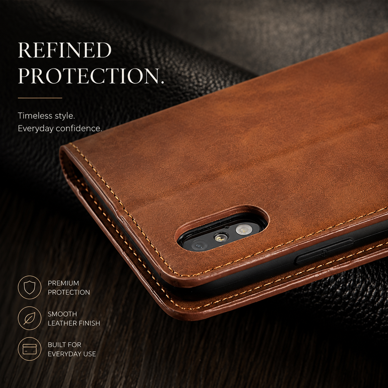 Premium iPhone Case MagSafe Compatible Wallet Flip Cover Card Holder Magnetic Closure Shockproof Camera Lens Protection Suede Leather Slim Full Coverage Cover