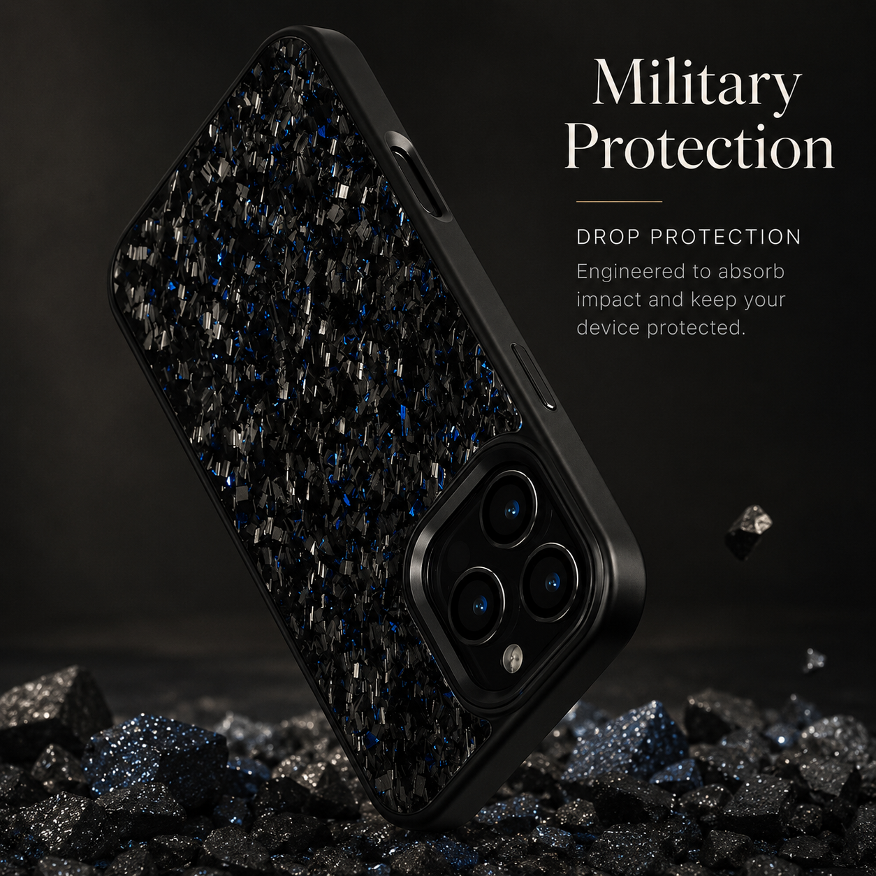 Premium iPhone Case MagSafe Compatible Forged Carbon Fiber Cover Dual Layer Shockproof Metal Lens Frame Button Protection Full Coverage Lightweight Design