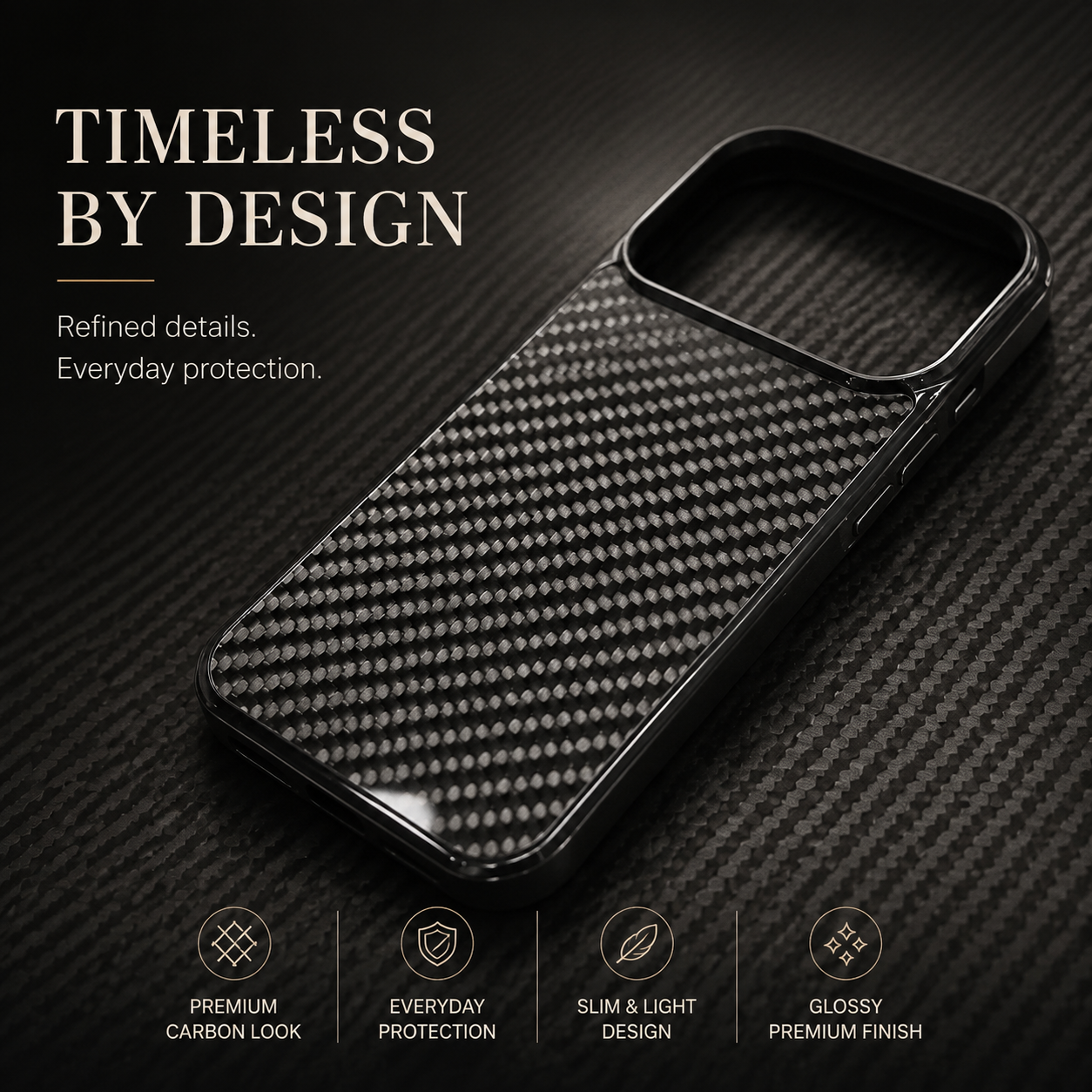 Premium iPhone Case MagSafe Compatible Woven Carbon Fiber Cover Dual Layer Shockproof Full Coverage Anti Scratch Lightweight Non Slip Design