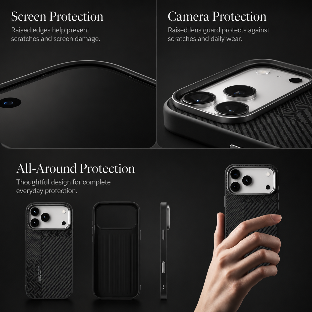 Premium iPhone Case Invisible Magnetic Cover Dual Layer Shockproof Matte Frosted Ultra Slim Full Coverage Camera Protection Anti Fingerprint Design