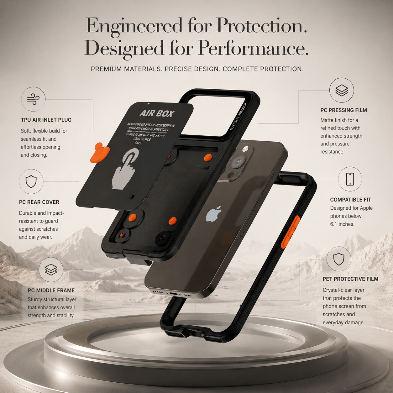 Premium iPhone Case Waterproof IP68 Full Body Sealed Cover Shockproof Dustproof Protective Camera Lens Protection Underwater Outdoor Full Coverage
