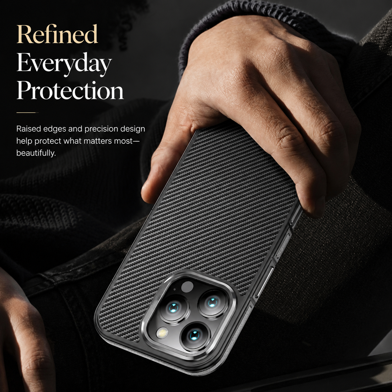Premium iPhone Case MagSafe Compatible Magnetic Aramid Fiber Protective Cover 600D Carbon Texture Ultra Thin Lightweight Shockproof Camera Protection