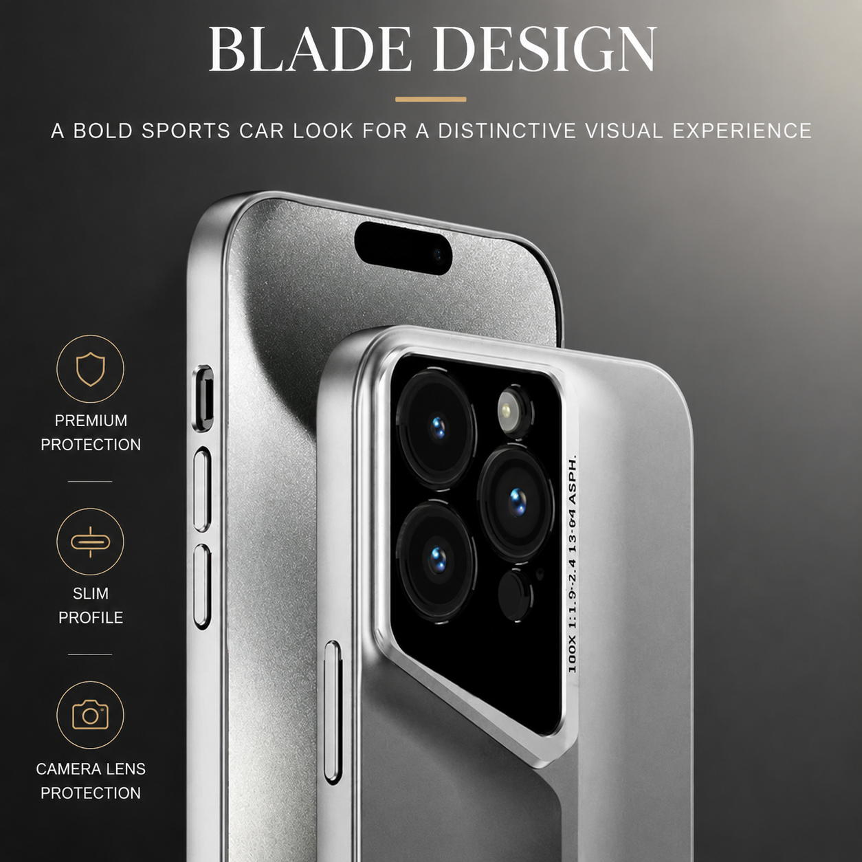 Premium iPhone Case Ultra Thin Protective Cover Titanium Style Shockproof Camera Lens Protection Anti Scratch Lightweight Anti Slip Slim Full Coverage