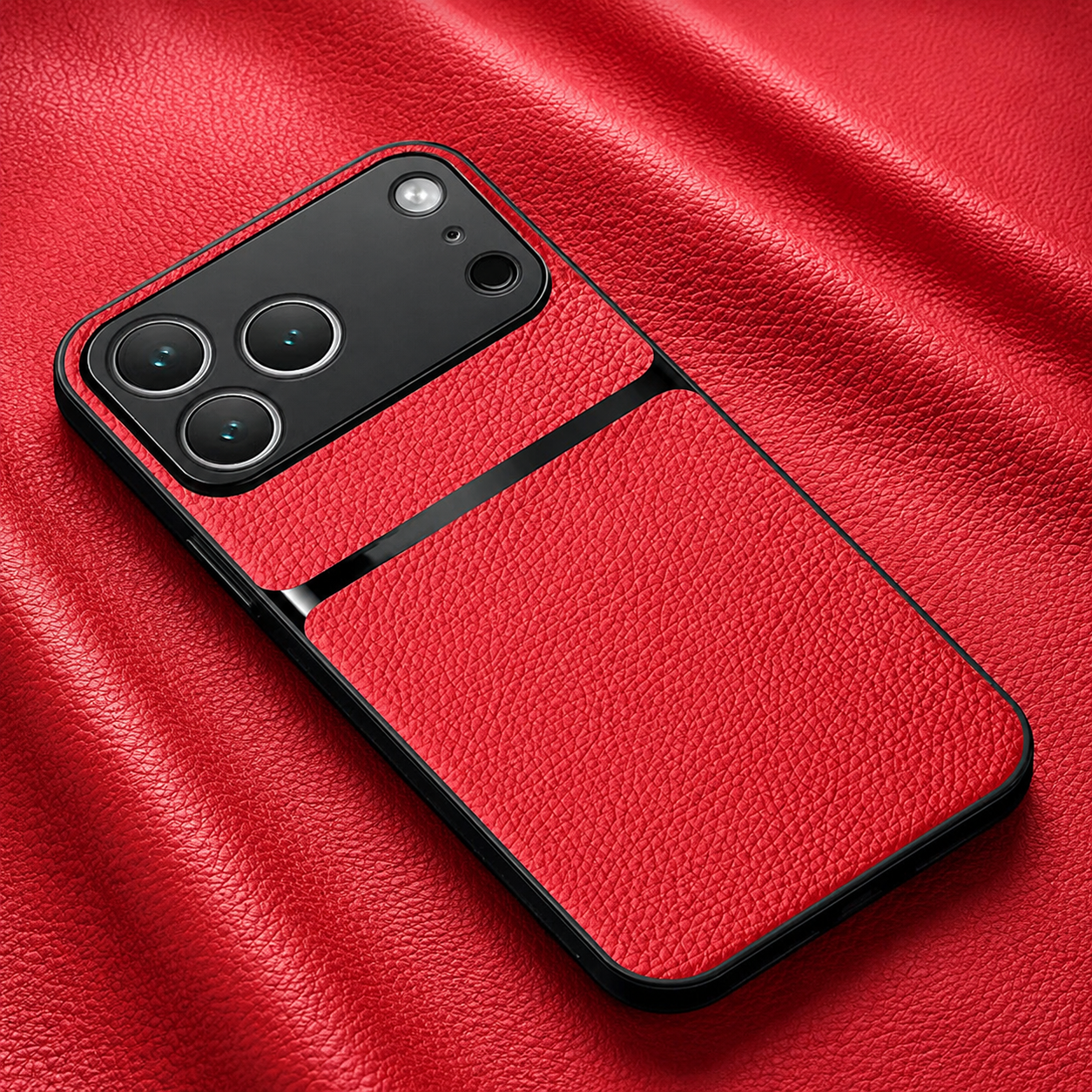 Premium iPhone Case Leather Pattern Silicone Back Cover Shockproof Protective Armor Full Coverage Slim Anti Slip Durable Design Protective Phone Case