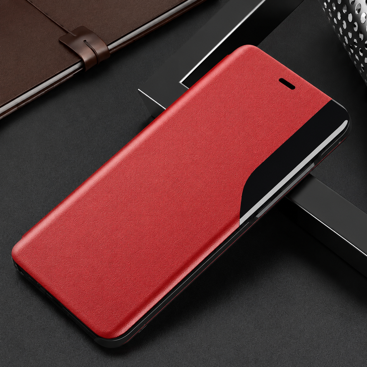 Premium iPhone Wallet Case MagSafe Compatible Magnetic Flip Cover PU Leather Card Holder Kickstand Shockproof Protective Full Coverage Camera Lens Guard Design