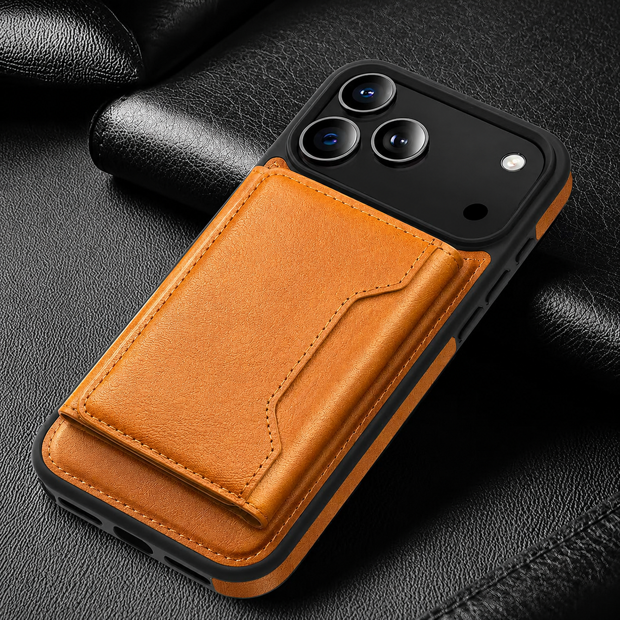 Premium iPhone Case MagSafe Compatible PU Leather Wallet Cover Card Holder Magnetic Shockproof Protective Anti Scratch Non Slip Full Coverage Design
