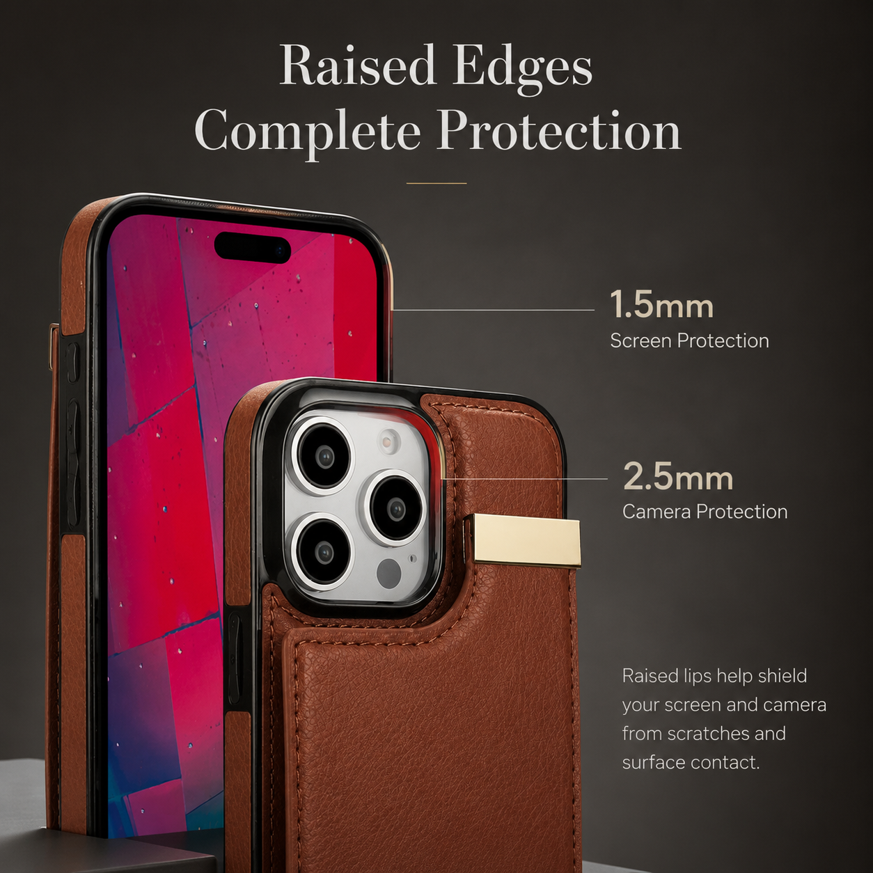Premium iPhone Case Leather Wallet Flip Cover MagSafe Compatible Card Holder Magnetic Closure Shockproof Camera Protection Slim Full Coverage
