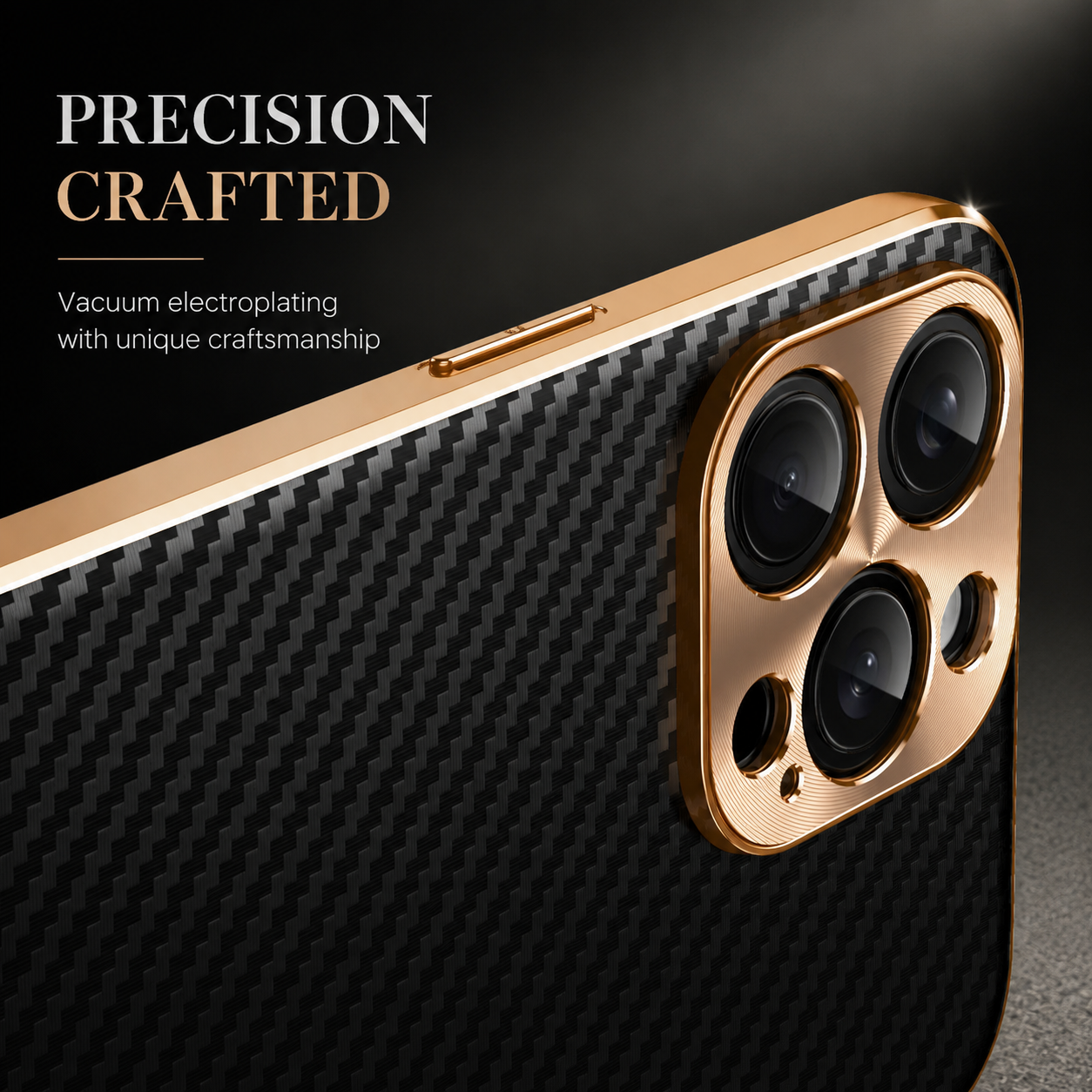 Premium iPhone Case Carbon Fiber Textured Leather Protective Cover Metal Camera Lens Guard Shockproof Slim Fit Durable Armor Design Full Coverage Case