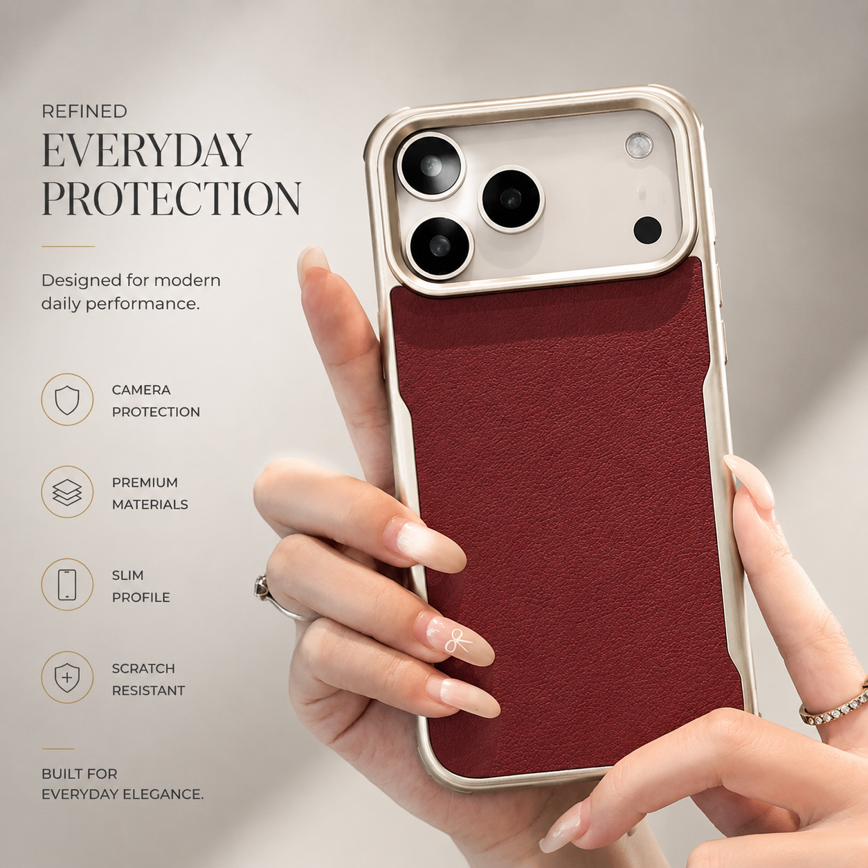 Premium iPhone Case MagSafe Compatible Magnetic PU Leather Protective Cover Metal Frame Shockproof Camera Lens Protection Anti Scratch Non Slip Full Coverage