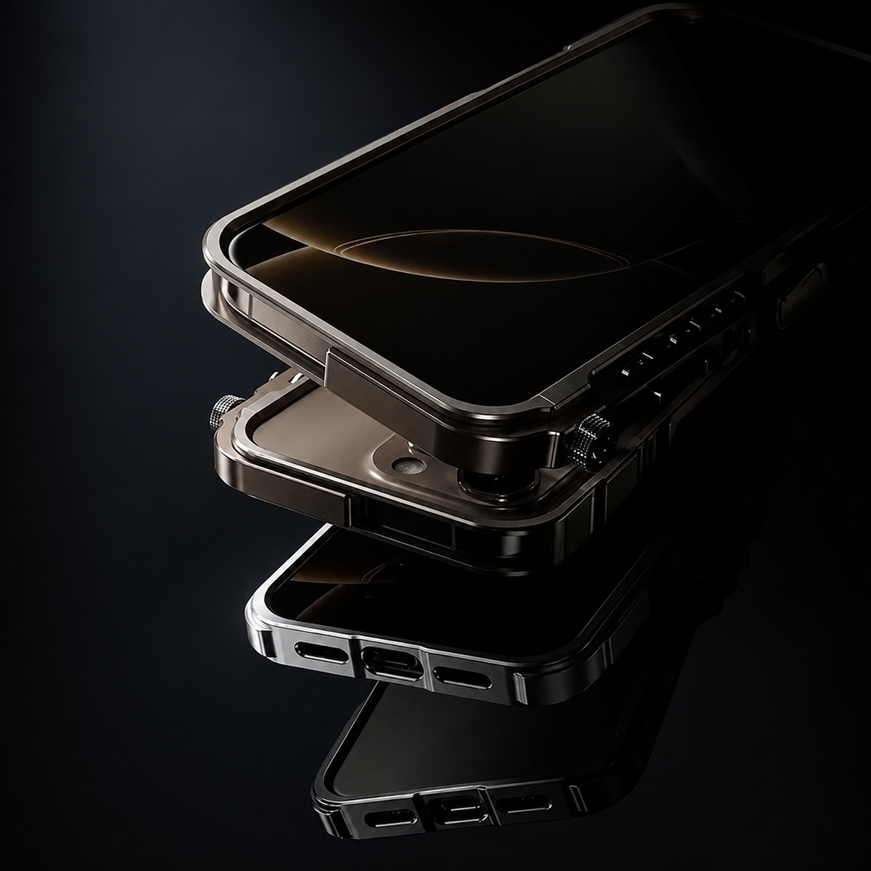 Premium iPhone Case Magnetic Aluminum Alloy Cyberpunk Bumper Heat Dissipation Shockproof Non Slip Lightweight Full Coverage Protective Design