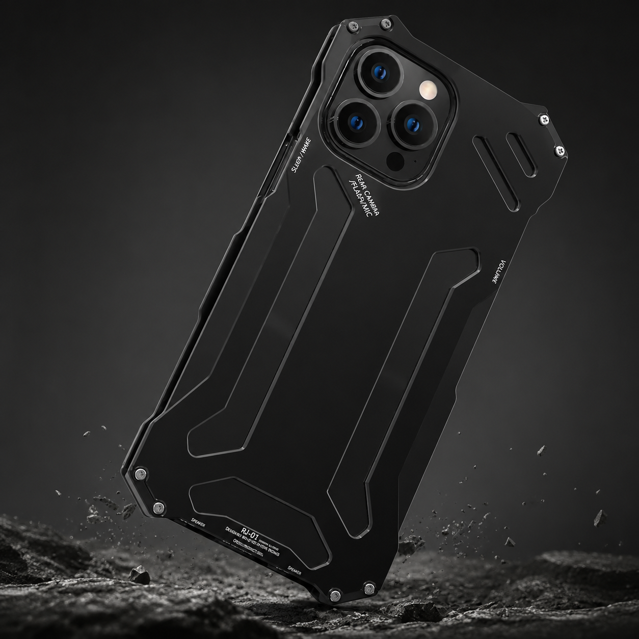 Premium iPhone Case Slim Aluminum Metal Shockproof Cover Hard Back Anti Fingerprint Non Slip Heavy Duty Full Coverage Scratch Resistant Protective Design