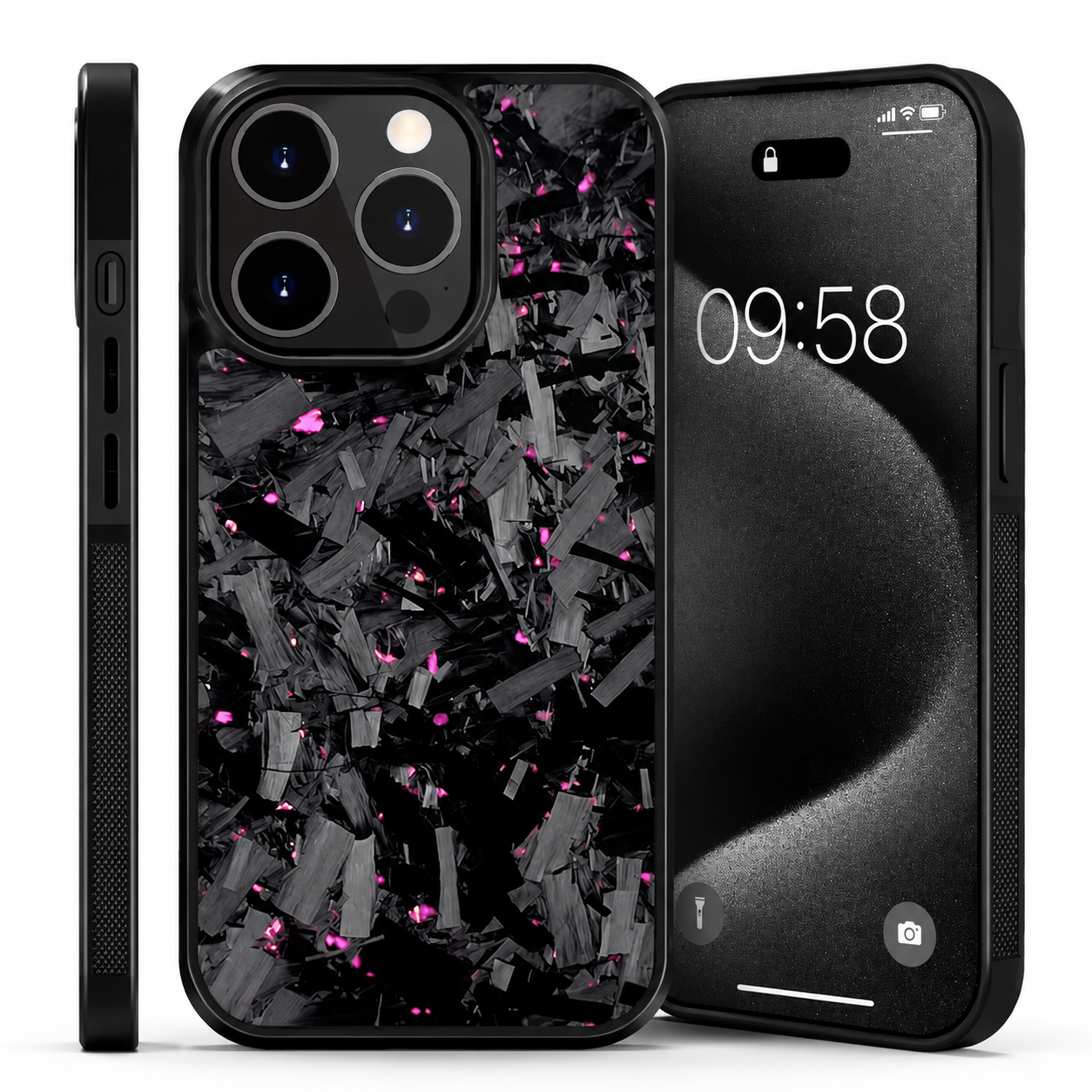 Premium iPhone Case MagSafe Compatible Forged Carbon Fiber Cover TPU Hybrid Full Coverage Magnetic Shockproof Anti Scratch Non Slip Slim Lightweight Protective Design