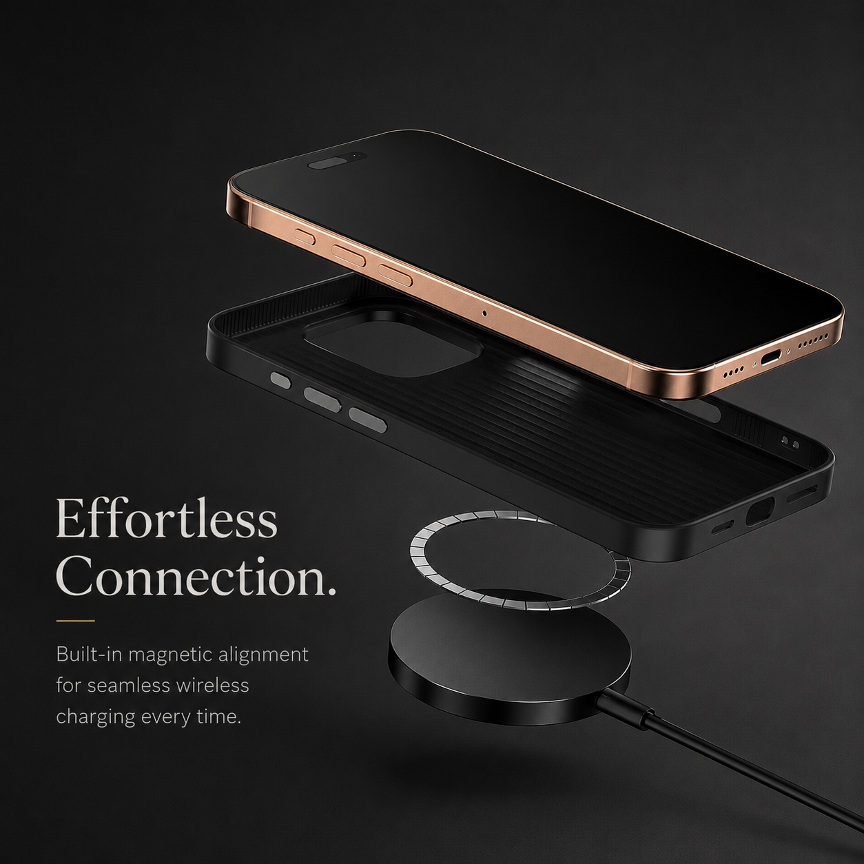 Premium iPhone Case Invisible Magnetic Cover Dual Layer Shockproof Matte Frosted Ultra Slim Full Coverage Camera Protection Anti Fingerprint Design