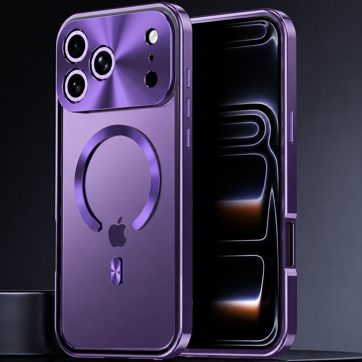 Premium iPhone Case MagSafe Compatible Magnetic Aluminum Frame Privacy Screen Protector Clear Back Shockproof Camera Lens Guard Slim Full Coverage
