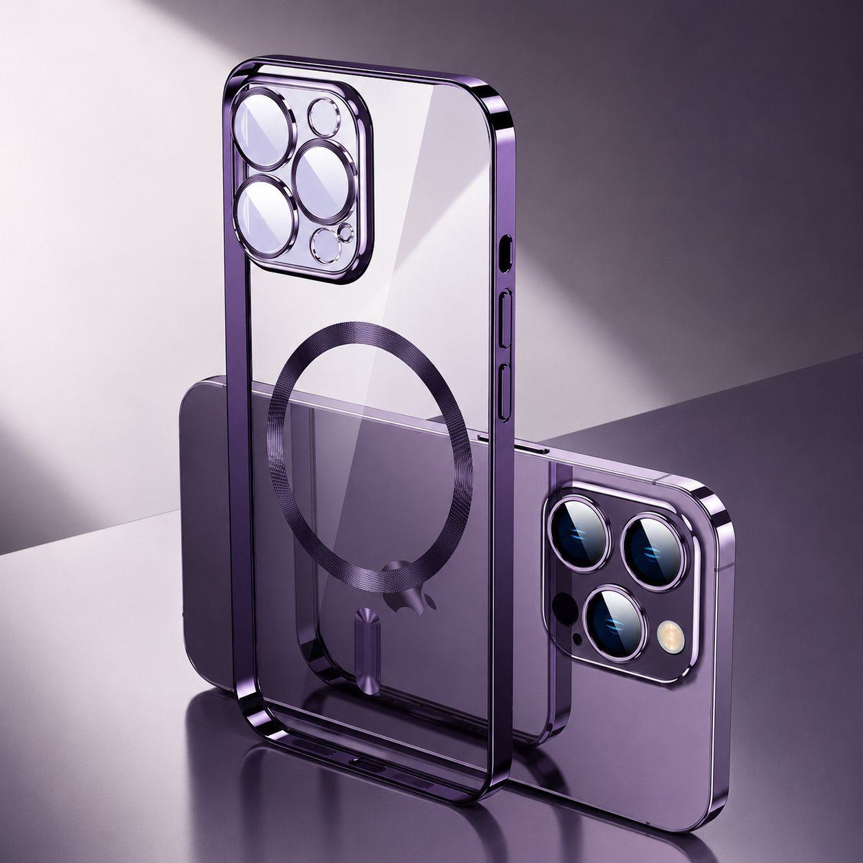 Premium iPhone Case MagSafe Compatible Magnetic Transparent Protective Cover Hard PC Back Silicone Bumper Shockproof Camera Lens Protection Anti Scratch Slim Design