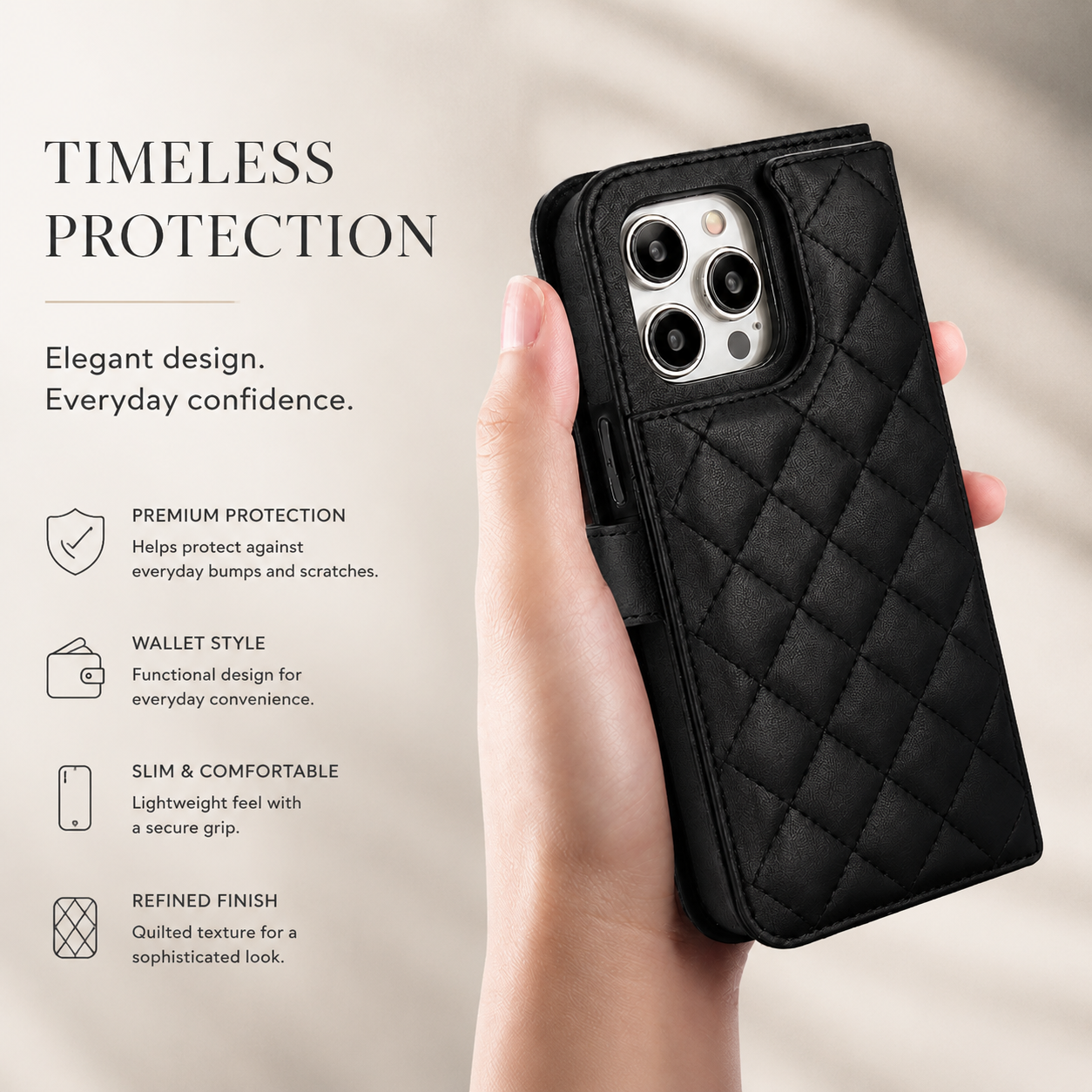 Premium iPhone Wallet Case Crossbody Flip Cover RFID Blocking Card Holder PU Leather Magnetic Closure Shockproof Full Coverage Strap Protective Case