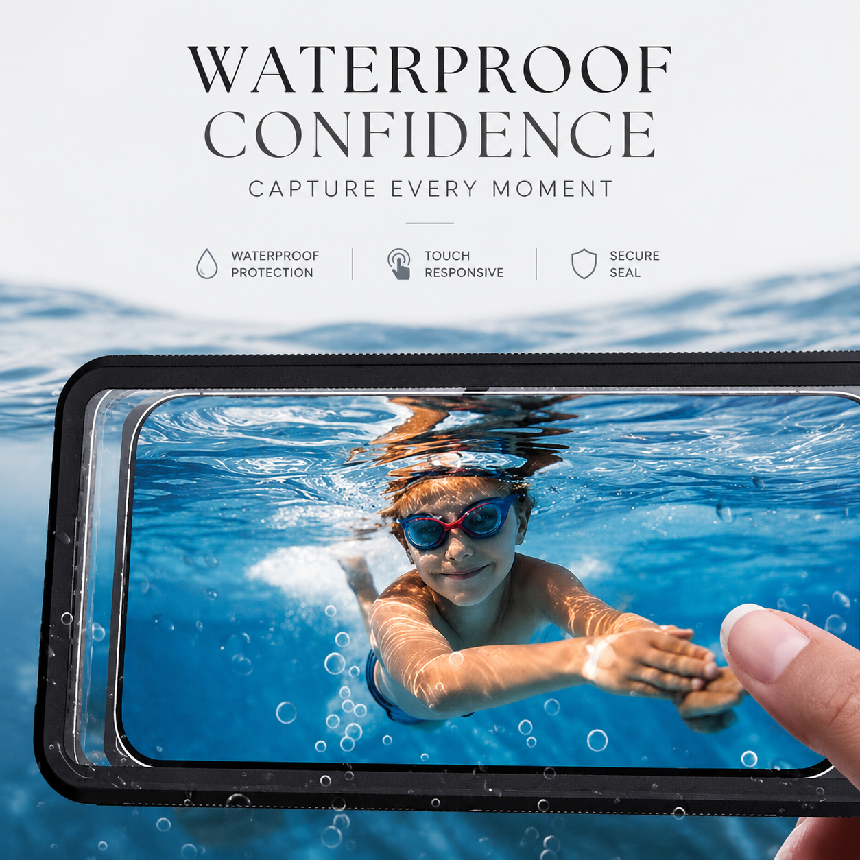 Premium iPhone Case Waterproof IP68 Protective Cover Full Body Shockproof Vacuum Seal System Underwater Touchscreen Access Dustproof Durable Design