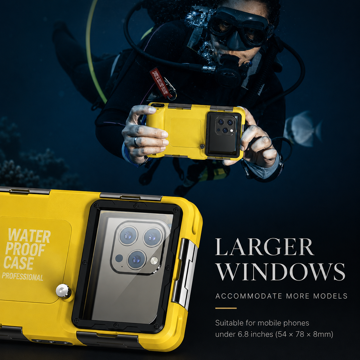 Premium Waterproof iPhone Case IP68 Protective Cover Full Body Shockproof Anti Scratch Sealed Underwater Protection Lanyard Durable Design Case