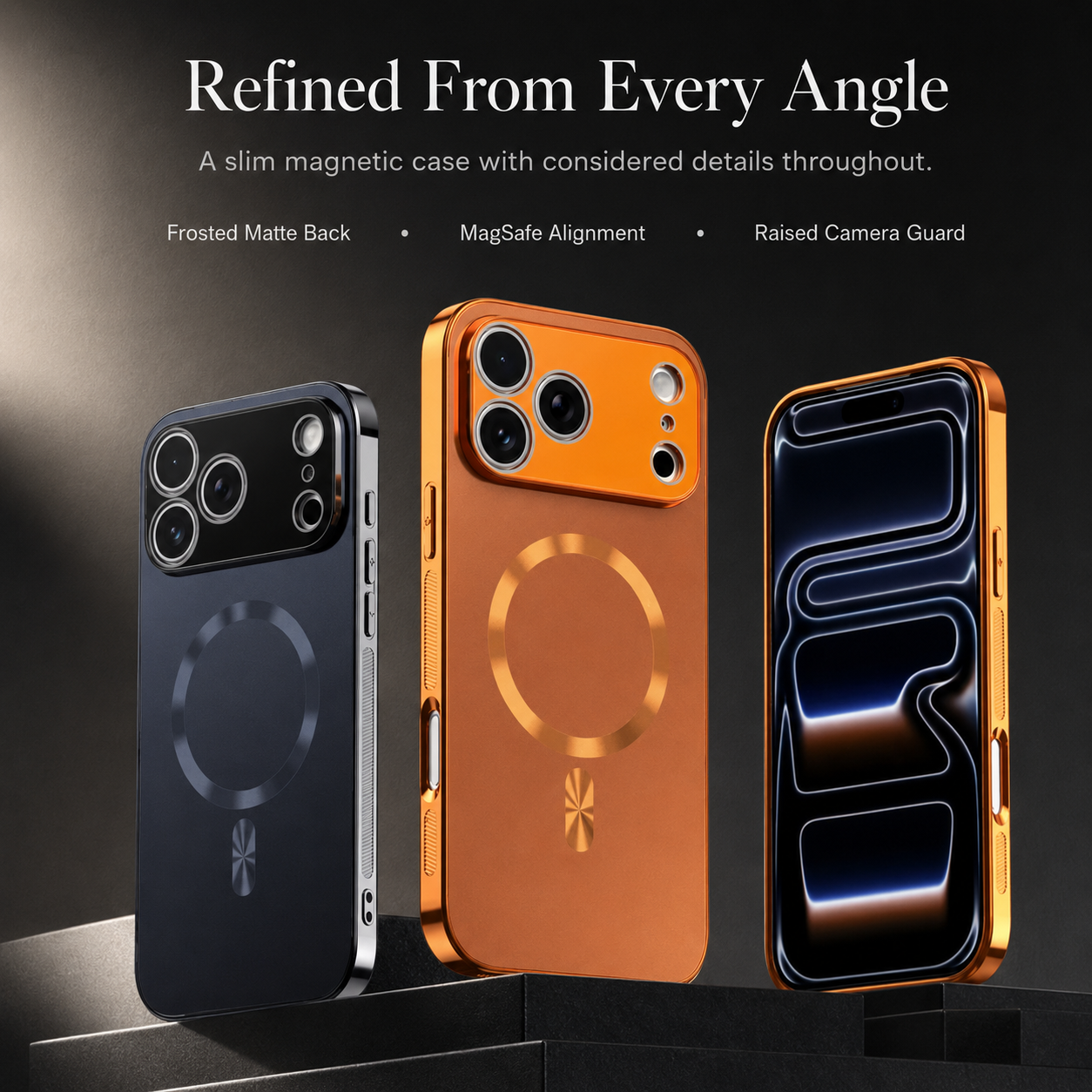 Premium iPhone Case MagSafe Compatible Magnetic Aluminum Frame Electroplated Matte Shockproof Protective Cover Camera Lens Protection Slim Full Coverage
