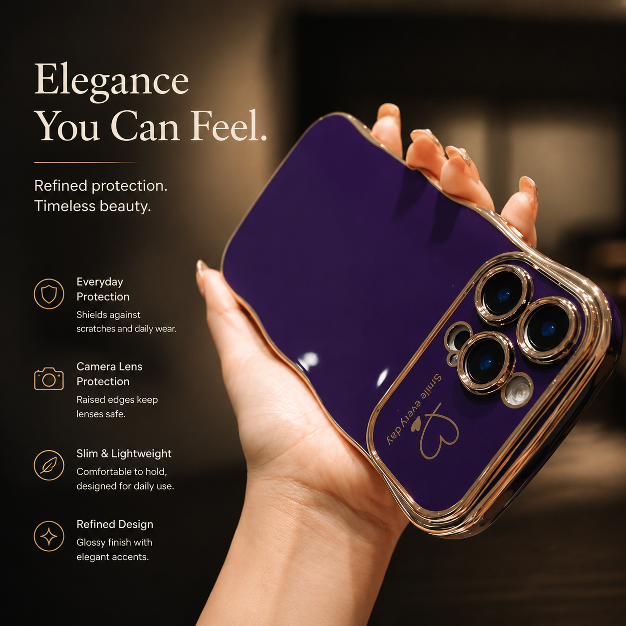 Premium iPhone Case MagSafe Compatible Transparent Plating Wave Heart Design Shockproof Protective Cover Camera Lens Protection Ultra Thin Full Coverage