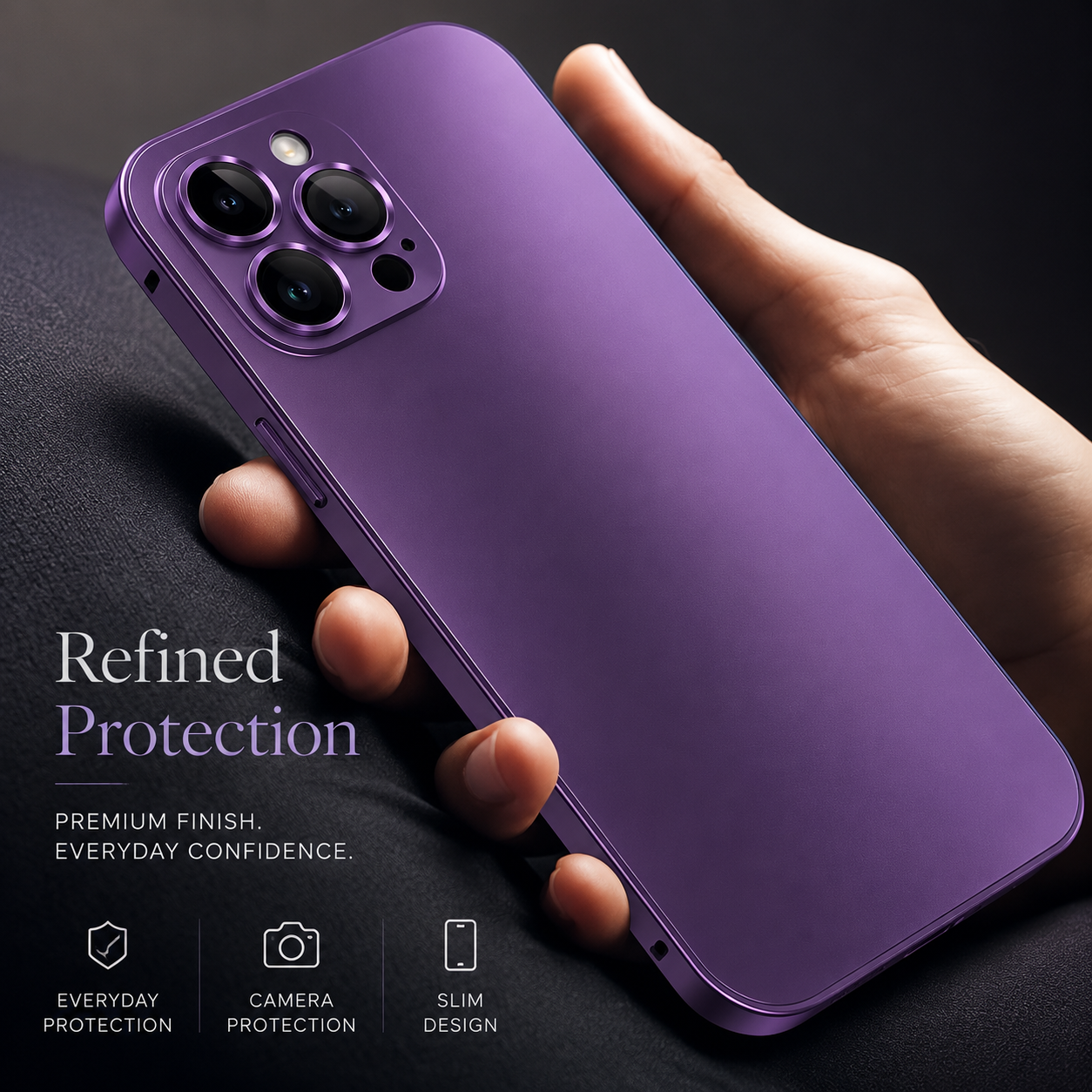 Premium iPhone Case Aluminum Metal Frame Protective Cover Shockproof Camera Lens Protection Wireless Charging Slim Lightweight PC Back Full Coverage