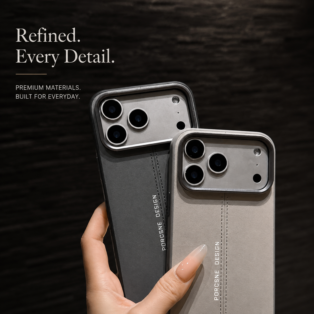 Premium iPhone Case Business Leather MagSafe Magnetic Cover Metal Button Shockproof Anti Fall Slim Full Coverage Anti Scratch Protective Design