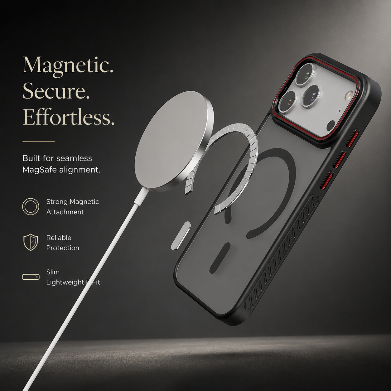 Premium iPhone Case MagSafe Compatible Magnetic Transparent Matte Cover Shockproof Protective Frame Camera Lens Protection Slim Full Coverage