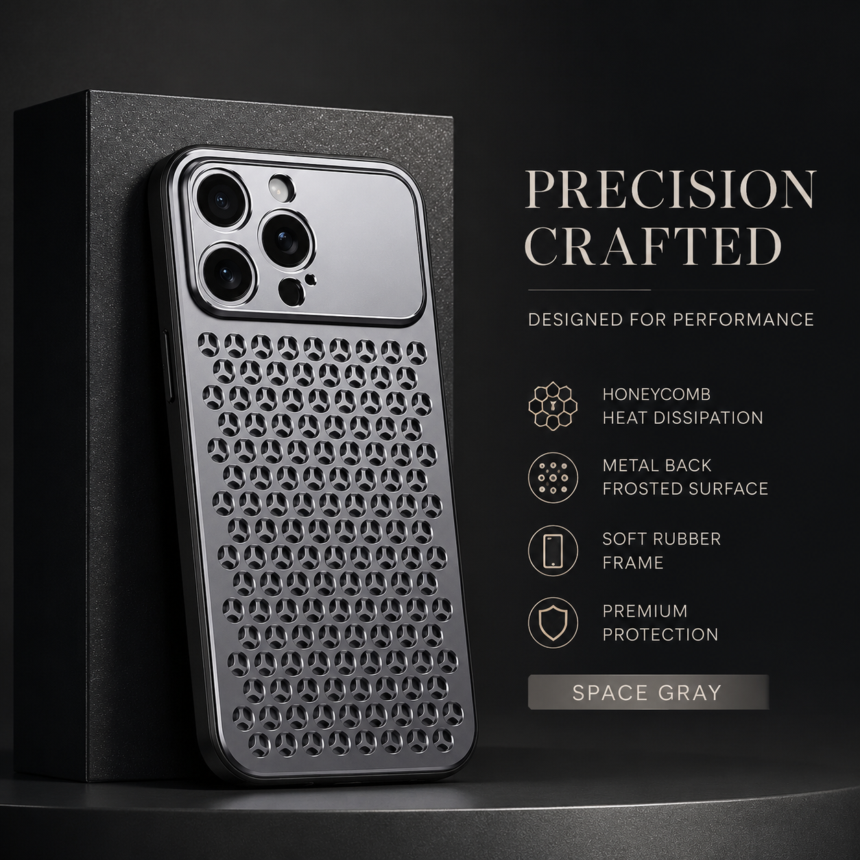 Premium iPhone Case Aluminum Alloy Protective Cover Breathable Metal Frame Shockproof Anti Fingerprint Scratch Resistant Slim Lightweight Design