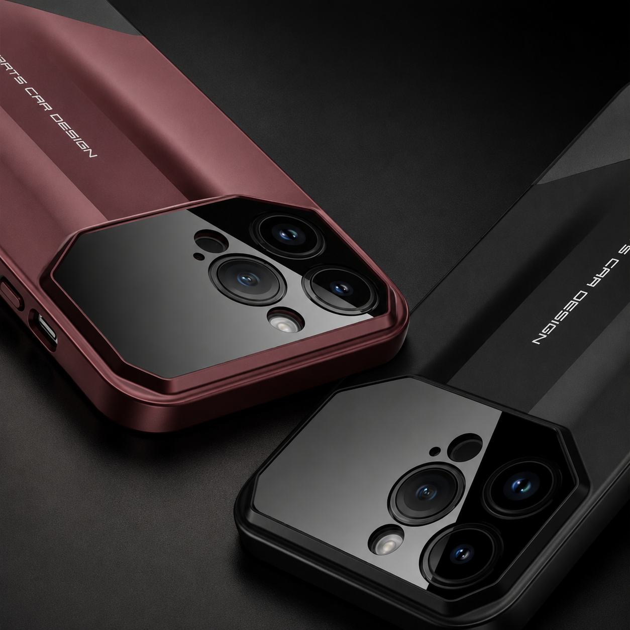 Premium iPhone Case Shockproof Protective Cover 2 in 1 Hard PC Camera Lens Protection Anti Scratch Slim Dustproof Full Coverage Supercar Design
