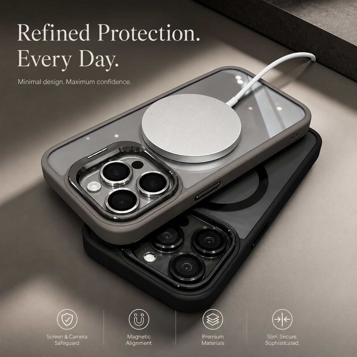 Premium iPhone Case MagSafe Compatible Shockproof Bumper Protective Cover Full Body Protection Camera Lens Guard Magnetic Slim Durable Design