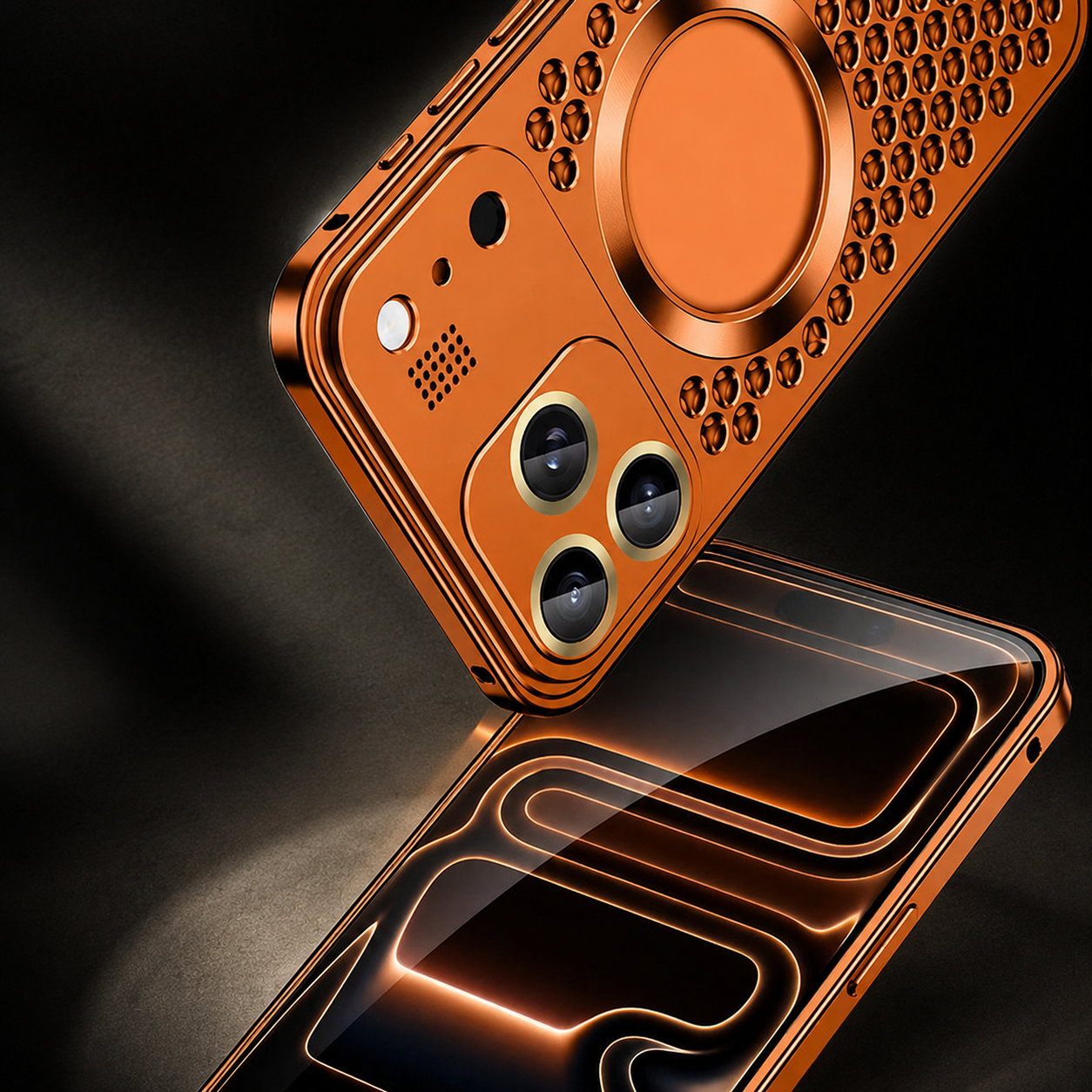Premium iPhone Case Magnetic Aluminum Alloy Frame Shockproof Protective Cover Heat Dissipation Camera Lens Guard Slim Metal Design Full Coverage
