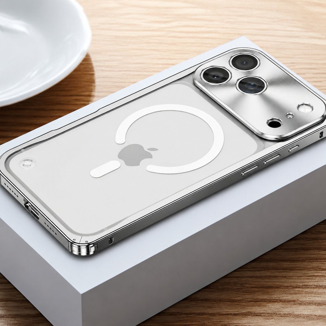 Premium iPhone Case MagSafe Compatible Magnetic Aluminum Bumper Frame Matte Transparent Back Shockproof Protective Camera Lens Guard Slim Full Coverage