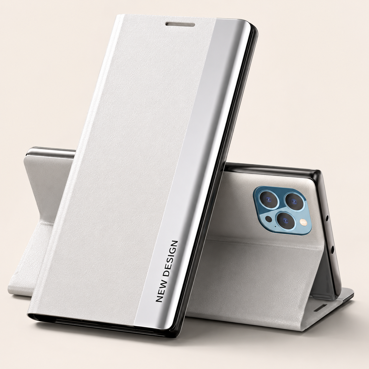 Premium iPhone Flip Wallet Case MagSafe Compatible Magnetic Card Holder Shockproof Protective Cover PU Leather Stand Full Screen Protection Slim Design