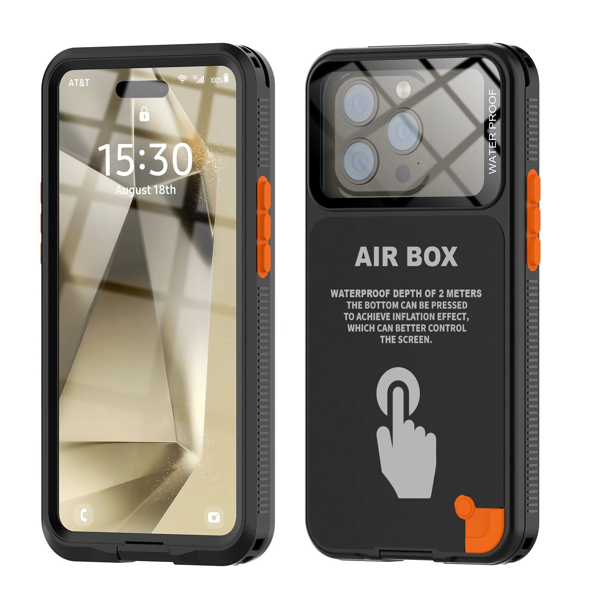 Premium iPhone Case Waterproof IP68 Full Body Sealed Cover Shockproof Dustproof Protective Camera Lens Protection Underwater Outdoor Full Coverage