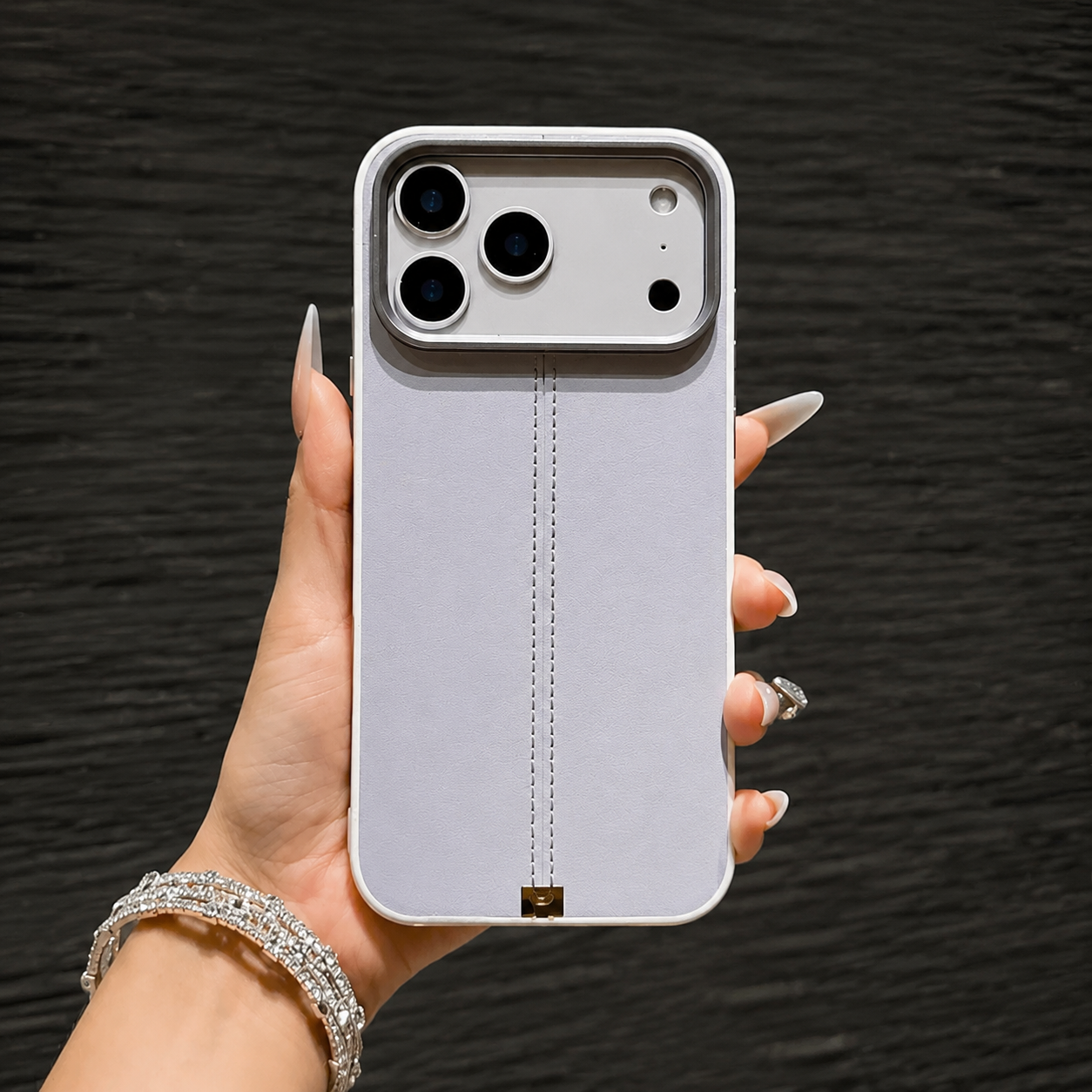 Premium iPhone Case Business Leather MagSafe Magnetic Cover Metal Button Shockproof Anti Fall Slim Full Coverage Anti Scratch Protective Design