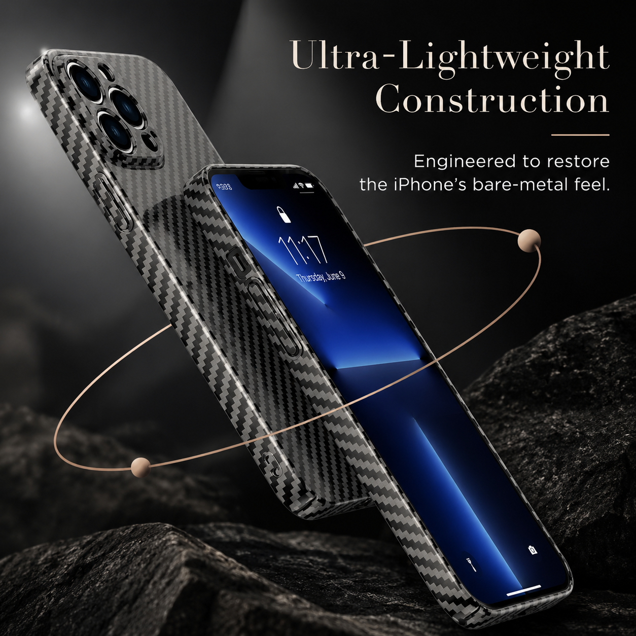 Premium iPhone Case Ultra Thin Carbon Fiber Matte Protective Cover Lightweight Anti Scratch Slim Hard Back Camera Protection Full Coverage