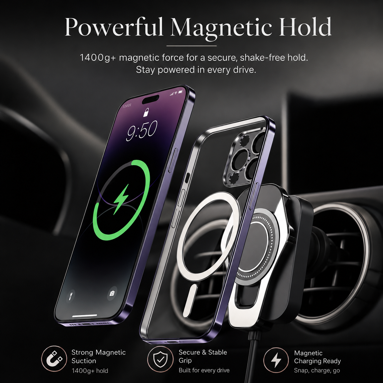 Premium iPhone Case MagSafe Compatible Magnetic Transparent Protective Cover Hard PC Back Silicone Bumper Shockproof Camera Lens Protection Anti Scratch Slim Design