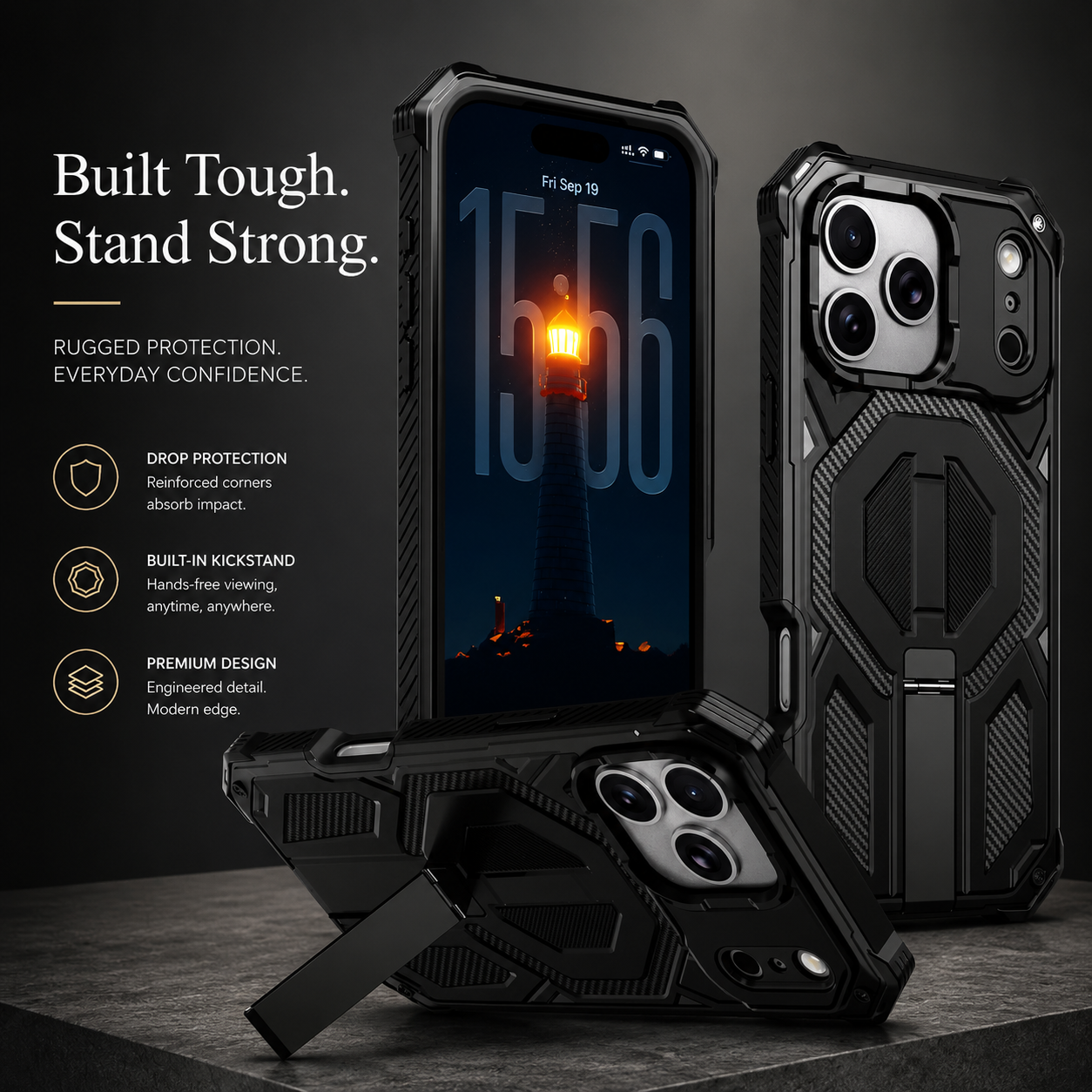 Premium Magnetic Military Grade iPhone Case Dual Layer Shockproof Heavy Duty Protective Cover MagSafe Compatible Anti Scratch Full Coverage Slim Armor Case