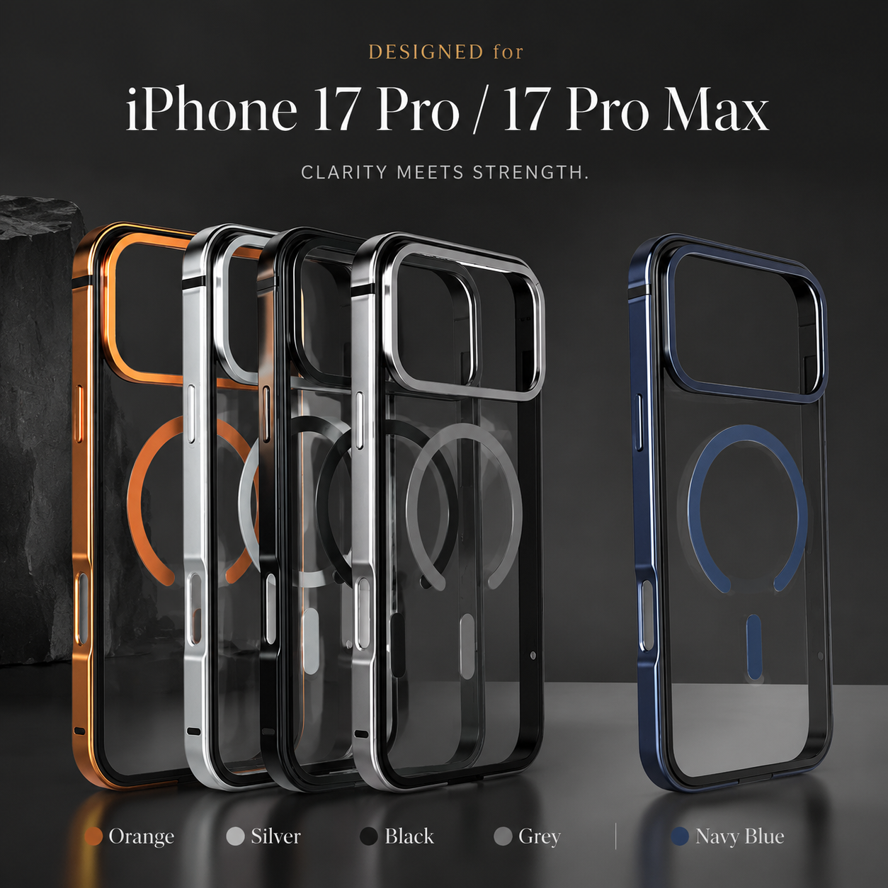 Premium iPhone Case MagSafe Compatible Magnetic Aluminum Frame Clear Back Cover Shockproof Protective Camera Lens Guard Slim Full Coverage