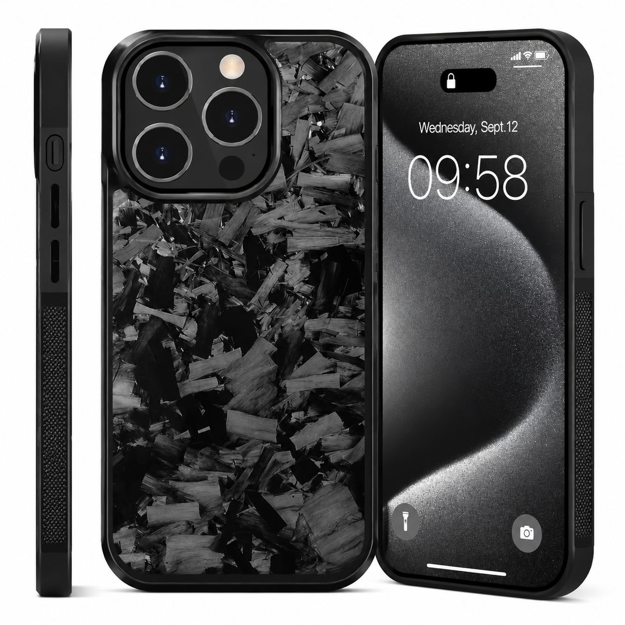 Premium iPhone Case MagSafe Compatible Forged Carbon Fiber Cover TPU Hybrid Full Coverage Magnetic Shockproof Anti Scratch Non Slip Slim Lightweight Protective Design