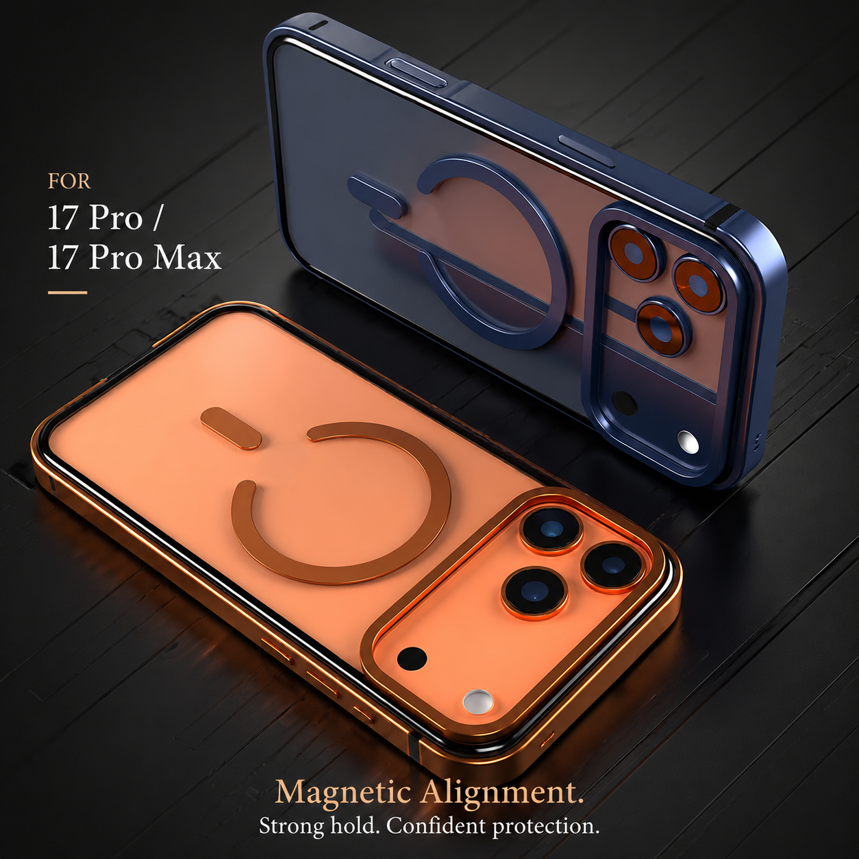 Premium iPhone Case MagSafe Compatible Magnetic Aluminum Frame Clear Back Cover Shockproof Protective Camera Lens Guard Slim Full Coverage