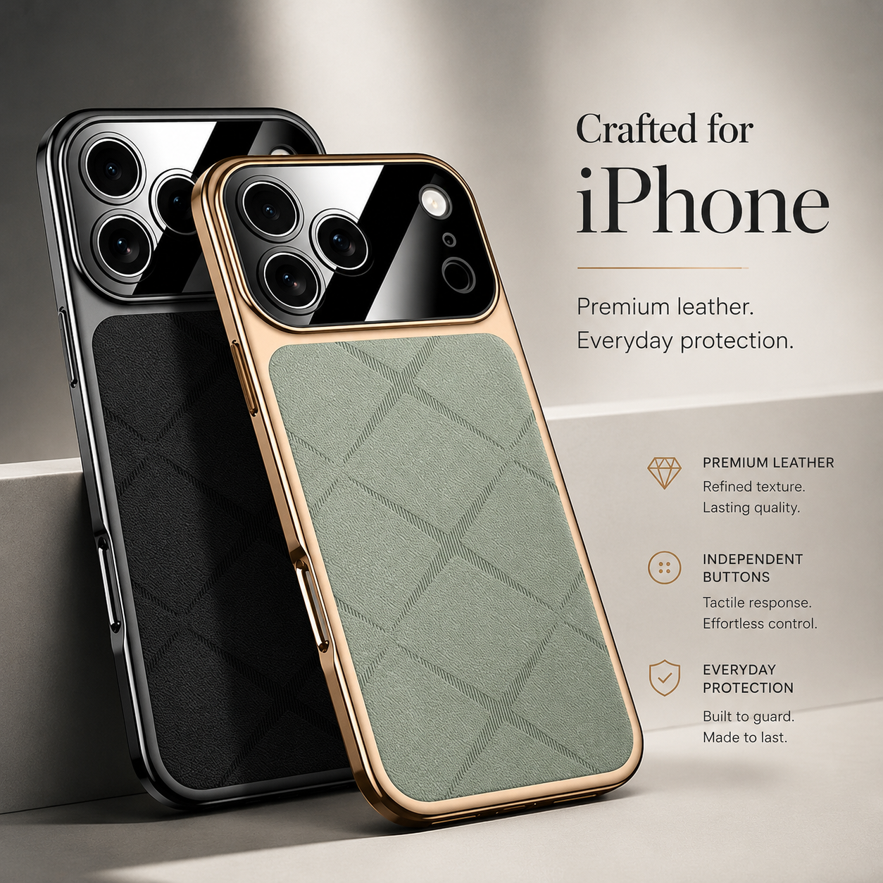Premium iPhone Case MagSafe Compatible Leather Protective Cover Shockproof Bumper Camera Lens Protection Anti Scratch Tough Slim Full Coverage