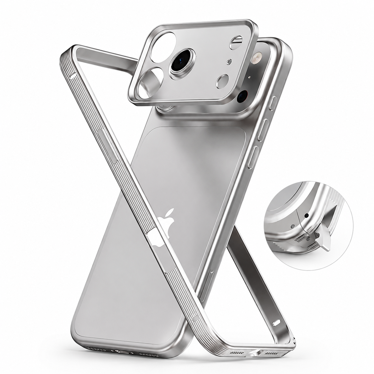 Premium iPhone Case MagSafe Compatible Magnetic Metal Frame Cover Heat Dissipation Design Shockproof Protective Camera Lens Guard Anti Slip Grip Slim Structure