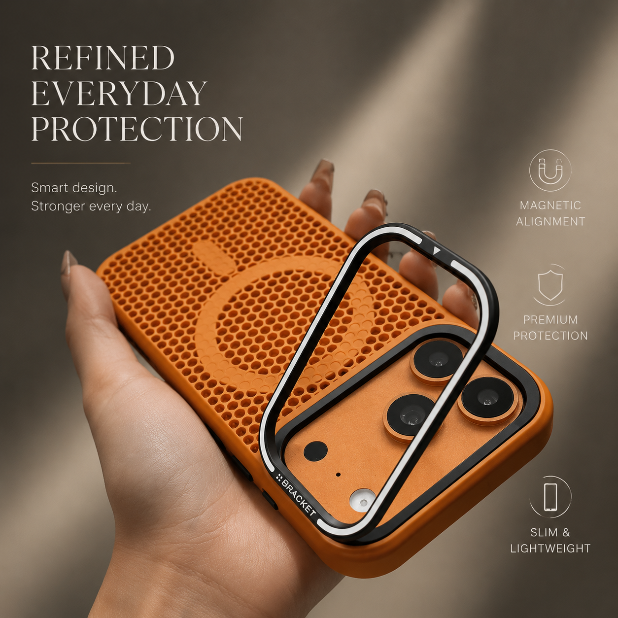 Premium iPhone Case MagSafe Compatible Magnetic Camera Stand Mesh Cooling Shockproof Protective Cover Anti Scratch Matte Camera Lens Protection Slim Full Coverage