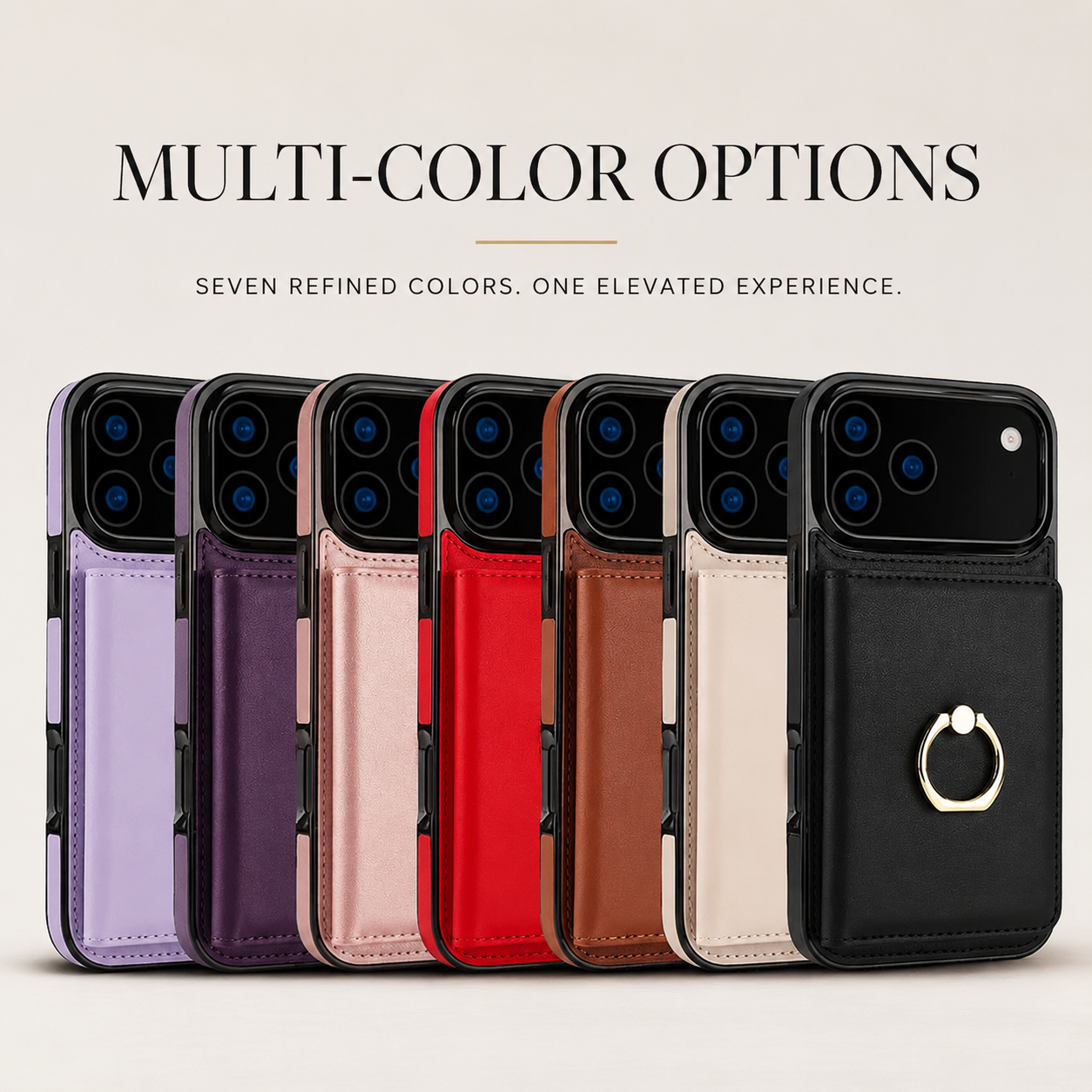 Premium iPhone Case Wallet Flip Cover Card Holder Magnetic Clasp Ring Kickstand PU Leather Shockproof Protective Cover Anti Scratch Full Protection Slim