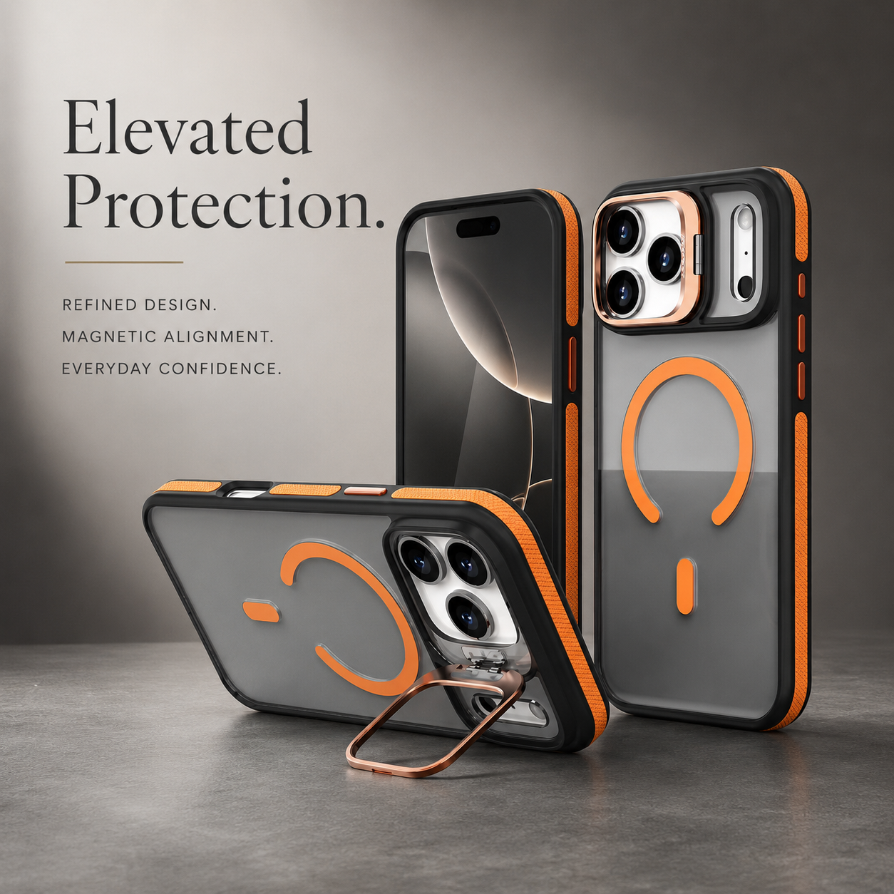 Premium iPhone Case MagSafe Compatible Magnetic Transparent Matte Cover Built In Kickstand Shockproof Protective Camera Lens Guard Slim Full Coverage